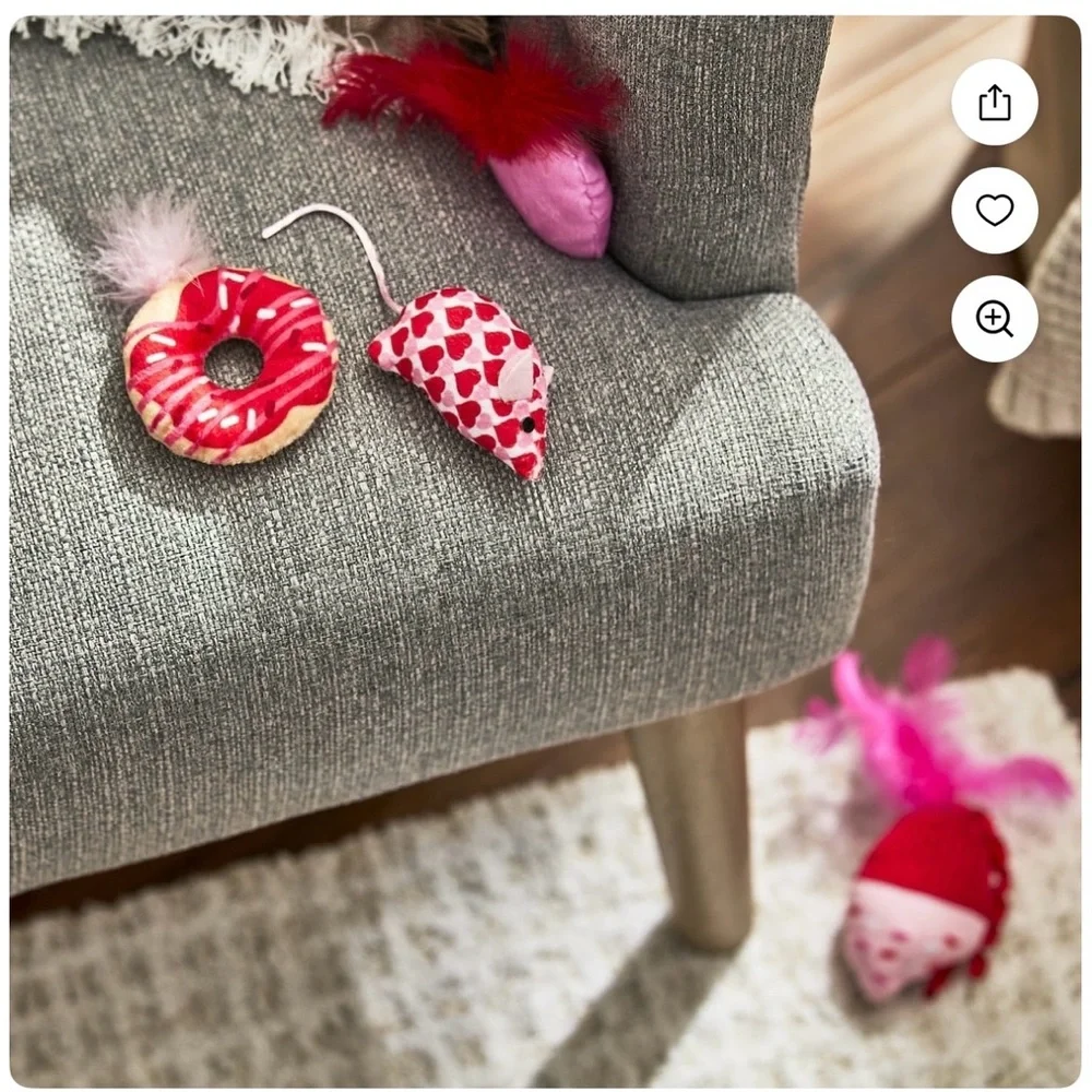 Vibrant Red and Pink Heart Cupcake Toy Set